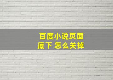 百度小说页面底下 怎么关掉